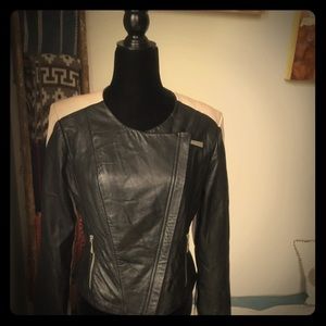 Vince Camuto two tone leather jacket
